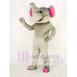 Elefante gris Traje de la mascota con orejas rosas