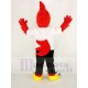 Red Roadrunner Bird Mascot Costume with White T-shirt