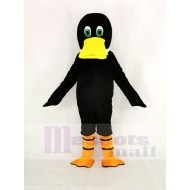 Black Duck Duckbill Mascot Costume with Green Eyes