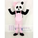 Panda Mascot Costume with Pink Overalls and Hat