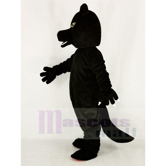 Fierce Black Wolf Mascot Costume Animal