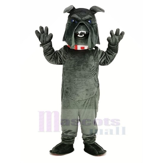 Dark Gray Bully Bulldog Mascot Costume Animal