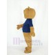 Teddy Bear Mascot Costume with Blue T-shirt