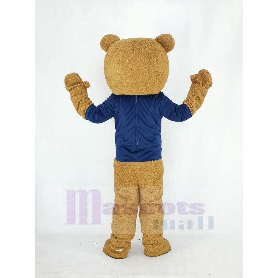 Teddy Bear Mascot Costume with Blue T-shirt