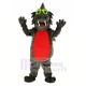 Gray Dragon Mascot Costume with Red Belly Animal