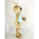 Rabbit Butler Mascot Costume with Blue Vest