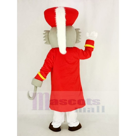 Loup pirate Costume de mascotte en manteau rouge Animal