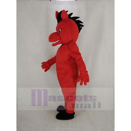Rouge féroce Cheval Mustang Costume de mascotte Animal