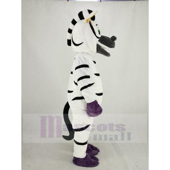 Funny Zebra Mascot Costume with Green Eyes Animal