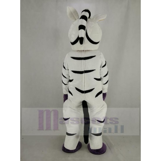 Funny Zebra Mascot Costume with Green Eyes Animal