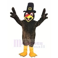 Thanksgiving Türkei Maskottchen Kostüm mit schwarzem Hut