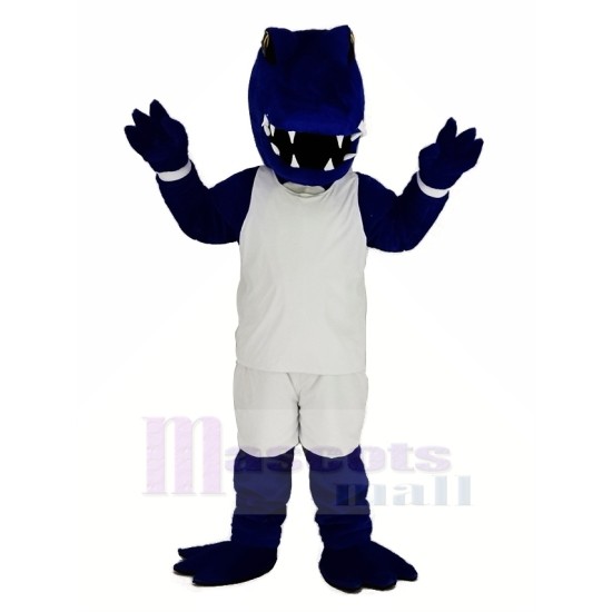 Sport Blue Alligator Mascot Costume Animal White Sportswear