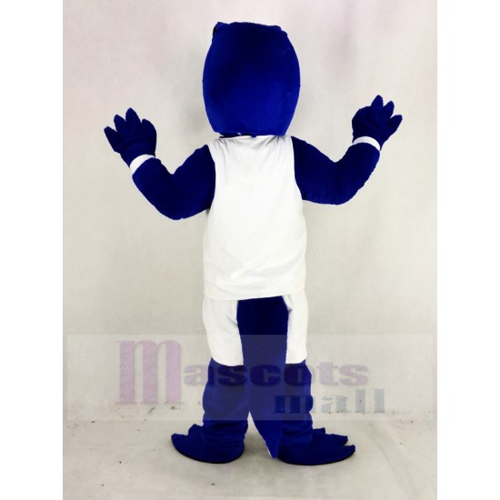 Sport Blue Alligator Mascot Costume Animal White Sportswear