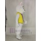 White Easter Bunny Rabbit Mascot Costume in Yellow Vest