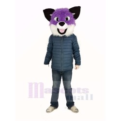 Purple Husky Dog Mascot Costume Head Only