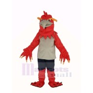 rojo Fénix Disfraz de mascota en chaleco gris Animal