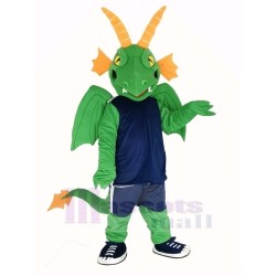 Grün und Orange Drachen Maskottchen Kostüm Tier