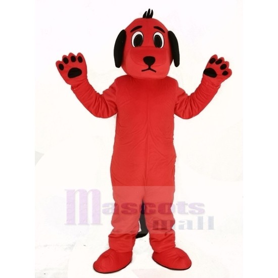 Red Dog Mascot Costume with Black Ears Animal