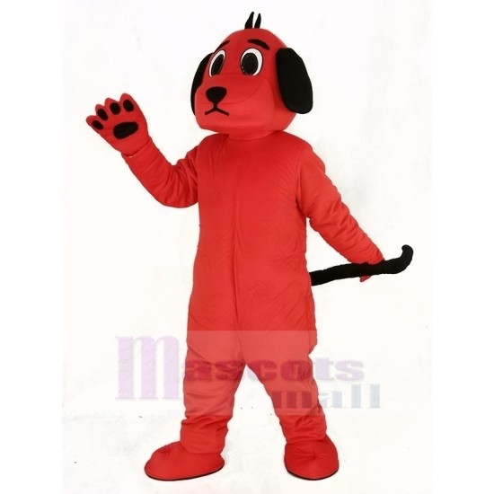 Red Dog Mascot Costume with Black Ears Animal