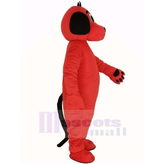 Red Dog Mascot Costume with Black Ears Animal