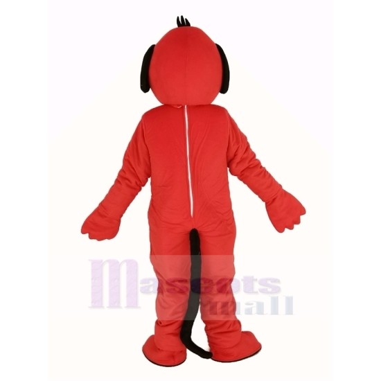 Red Dog Mascot Costume with Black Ears Animal