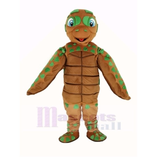 Verde y marrón Tortuga marina Disfraz de mascota Animal