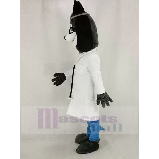 Doctor Hound Dog Mascot Costume with Glasses Animal