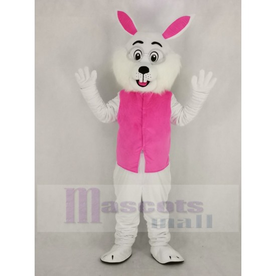 Wendell Easter Bunny Rabbit Mascot Costume in Pink Vest