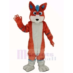 Naranja y azul Perro husky Fursuit Disfraz de mascota Animal