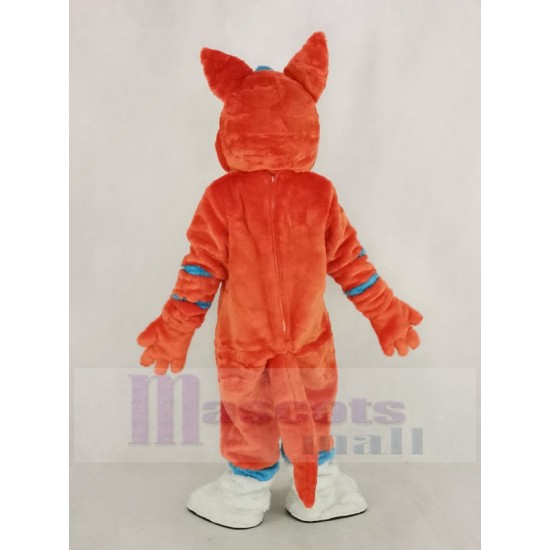 Orange and Blue Husky Dog Fursuit Mascot Costume Animal