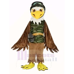 Aigle brun frais Costume de mascotte en camouflage Gilet Animal