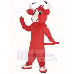 Happy Red Bull Mascot Costume Animal