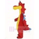 Red Dragon Mascot Costume with Blue Wings Animal