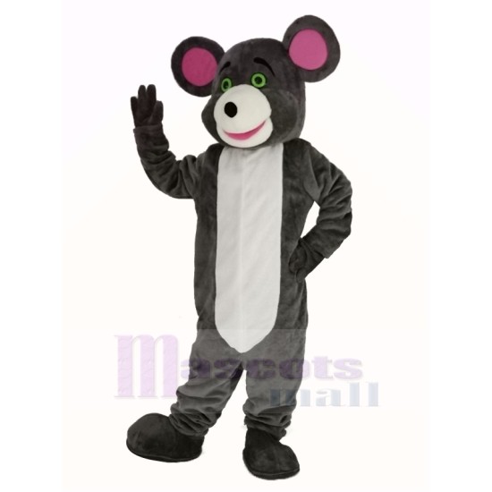 Gray Mouse Mascot Costume with Pink Ears Animal