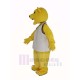 Power Fierce Yellow Bear Mascot Costume in White Vest