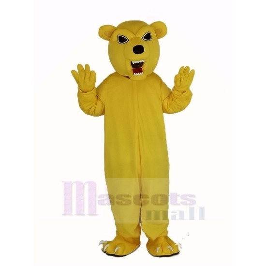 Power Fierce Yellow Bear Mascot Costume Animal