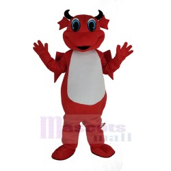 rot Drachen Maskottchen Kostüm mit weißem Bauch