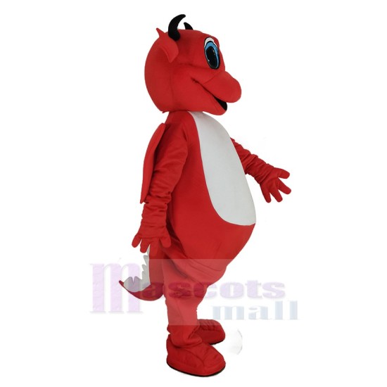 Red Dragon Mascot Costume with White Belly