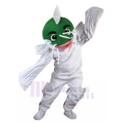 Excité Vert et blanc Poisson bar costume de mascotte Animal