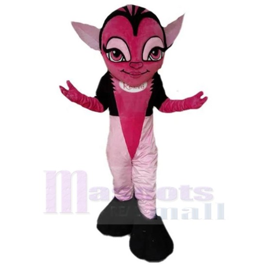 Pink Female Elf Mascot Costume Cartoon