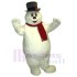 Happy Belly Billowing Snowman Mascot Costume Cartoon