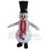 Snowman Mascot Costume Cartoon with Flower Hat