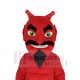 Red Devil Mascot Costume with Black Cloak Cartoon