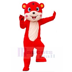 Red Fun Tiger Mascot Costume Cartoon