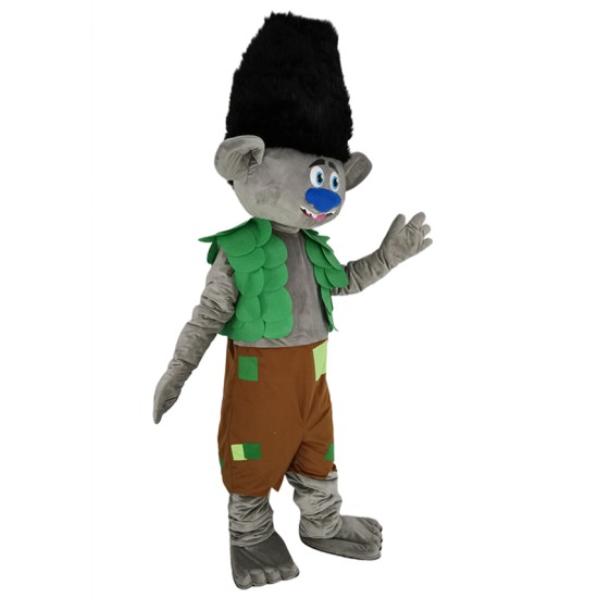 Trolls Boy Elf Mascot Costume with Green Vest Cartoon