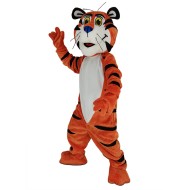 Orange Tony the Tiger Mascot Costume with Blue Nose Animal