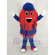 Bleu et rouge Brosse de nettoyage de lavage de voiture Costume de mascotte avec chapeau bleu