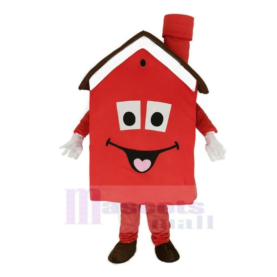 Red Housing House Mascot Costume