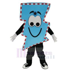 Señor eléctrico Azul Rayo Disfraz de mascota con rayas gruesas