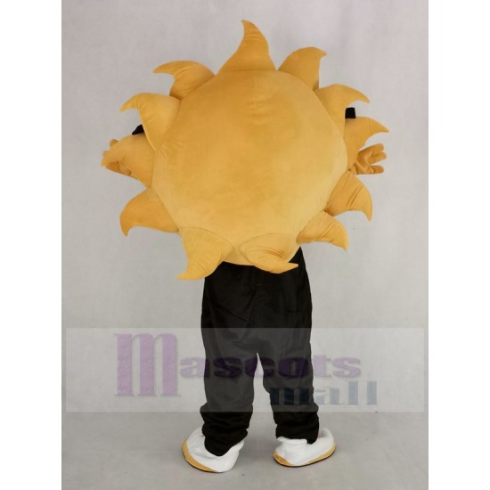 Soleil jaune Costume de mascotte avec lunettes de soleil